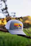 Retro Life Grey And White Trucker Hat - Live Life Clothing Co 