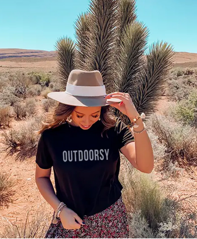 Outdoorsy Black Tee