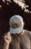 Retro Life Grey And White Trucker Hat - Live Life Clothing Co 